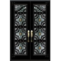 Luxury decorative metal double  entry doors for home E-D-0006|LONGBON