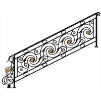 Wrought iron banisters and railings with starting column S-R-0007|LONGBON